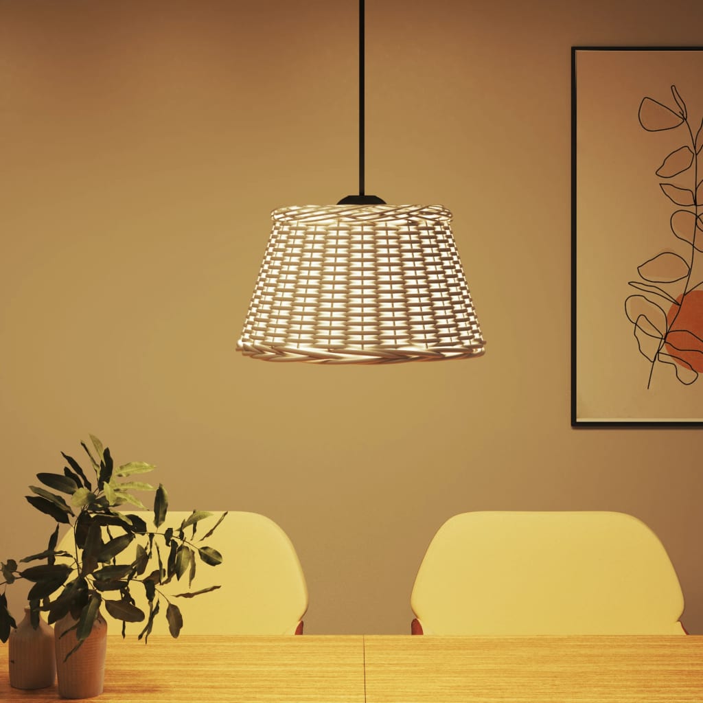 vidaXL Lampenschirm Weiß Ø50x30 cm Korbweide