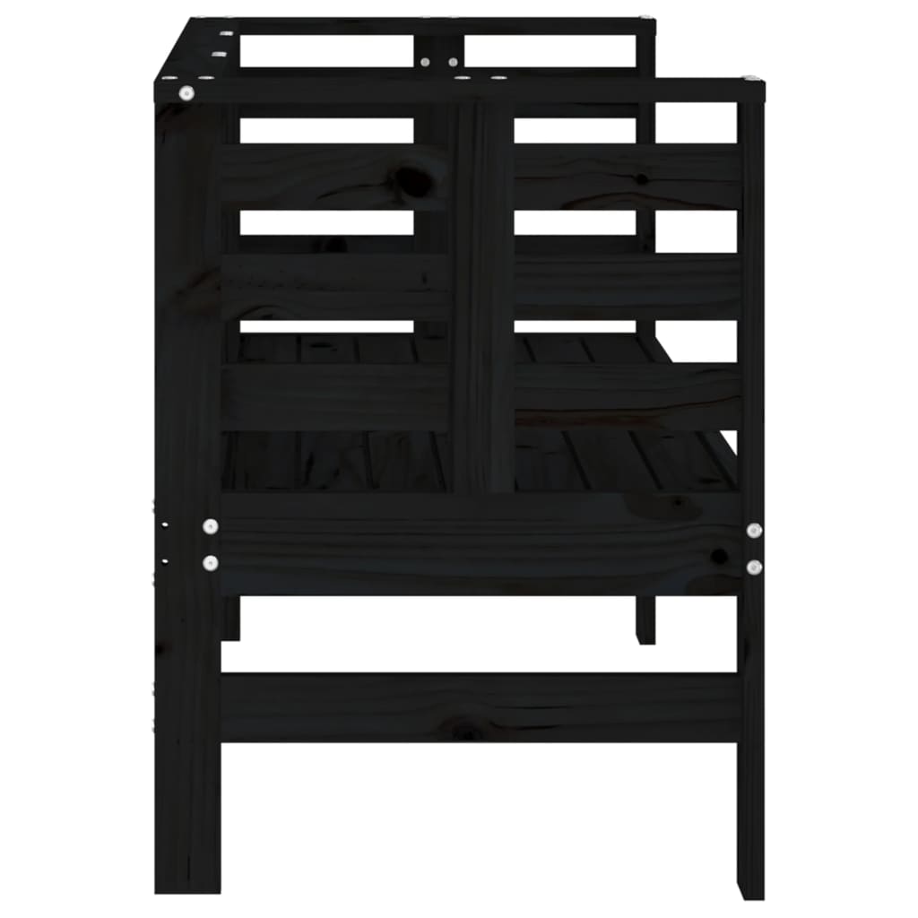 vidaXL Gartenbank Schwarz 111,5x53x71 cm Massivholz Kiefer