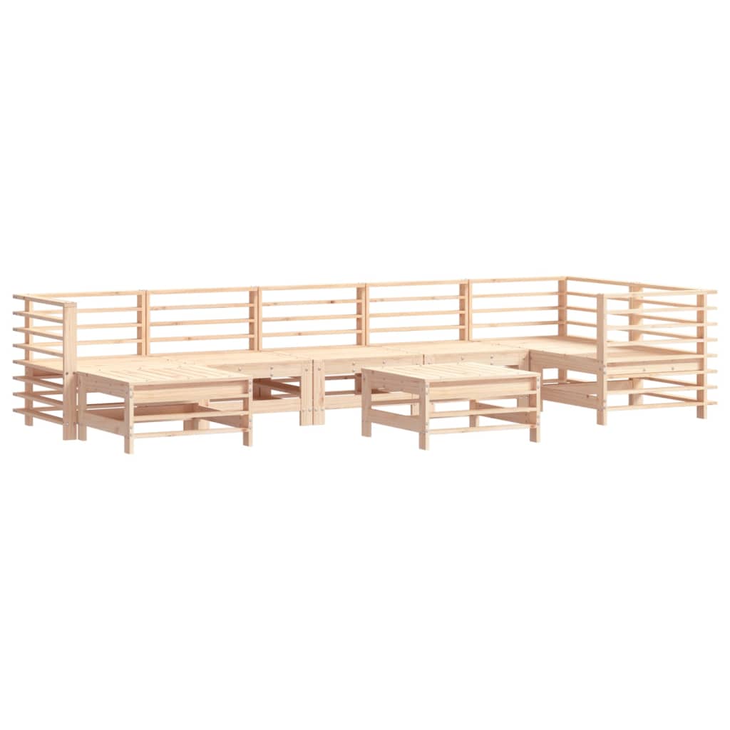 vidaXL 8-tlg. Garten-Lounge-Set mit Kissen Massivholz