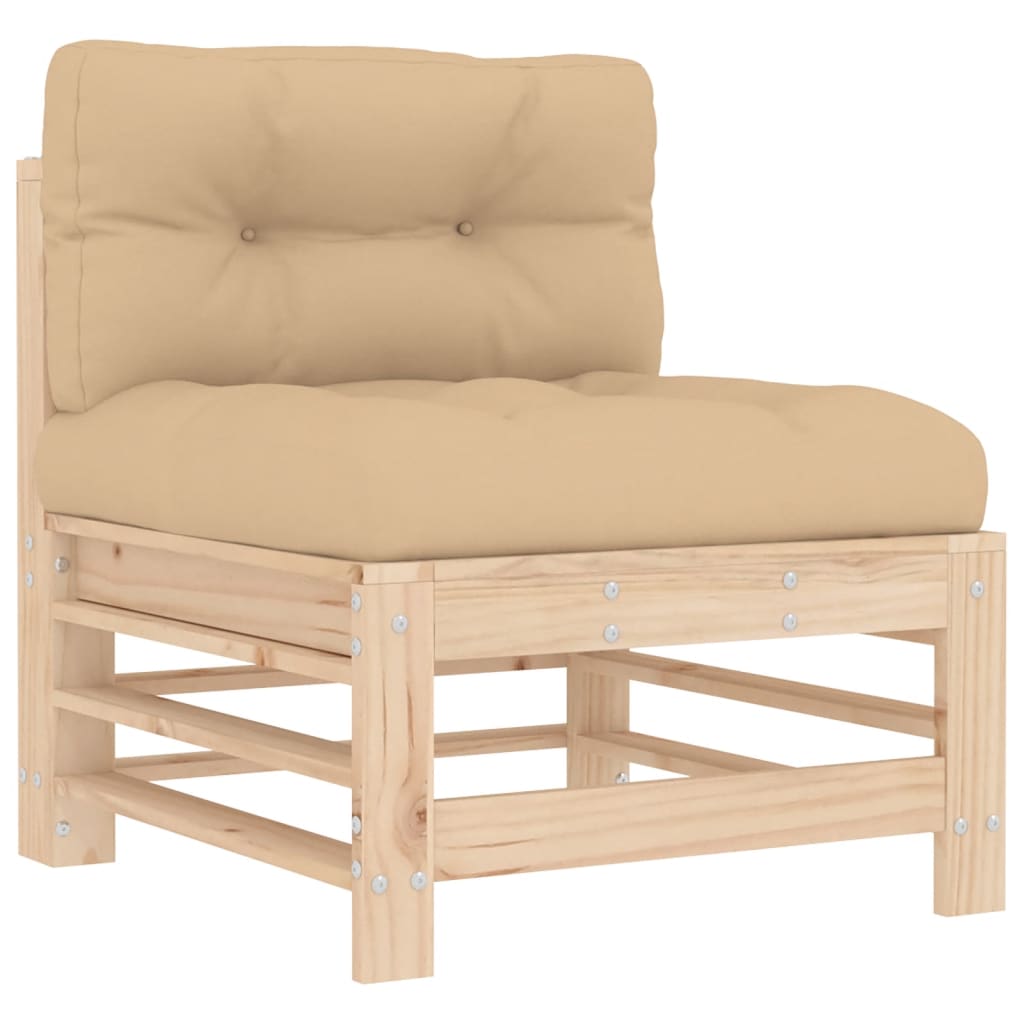 vidaXL 8-tlg. Garten-Lounge-Set mit Kissen Massivholz