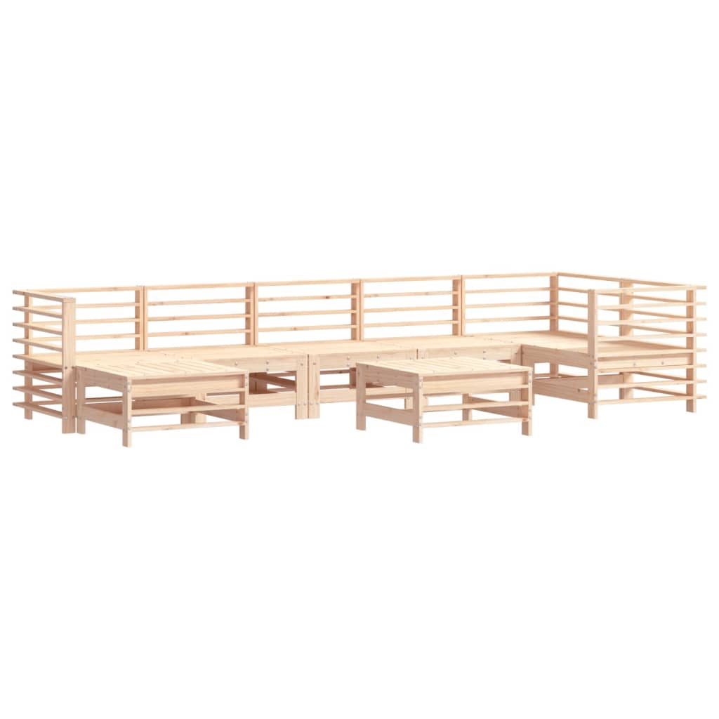 vidaXL 8-tlg. Garten-Lounge-Set mit Kissen Massivholz