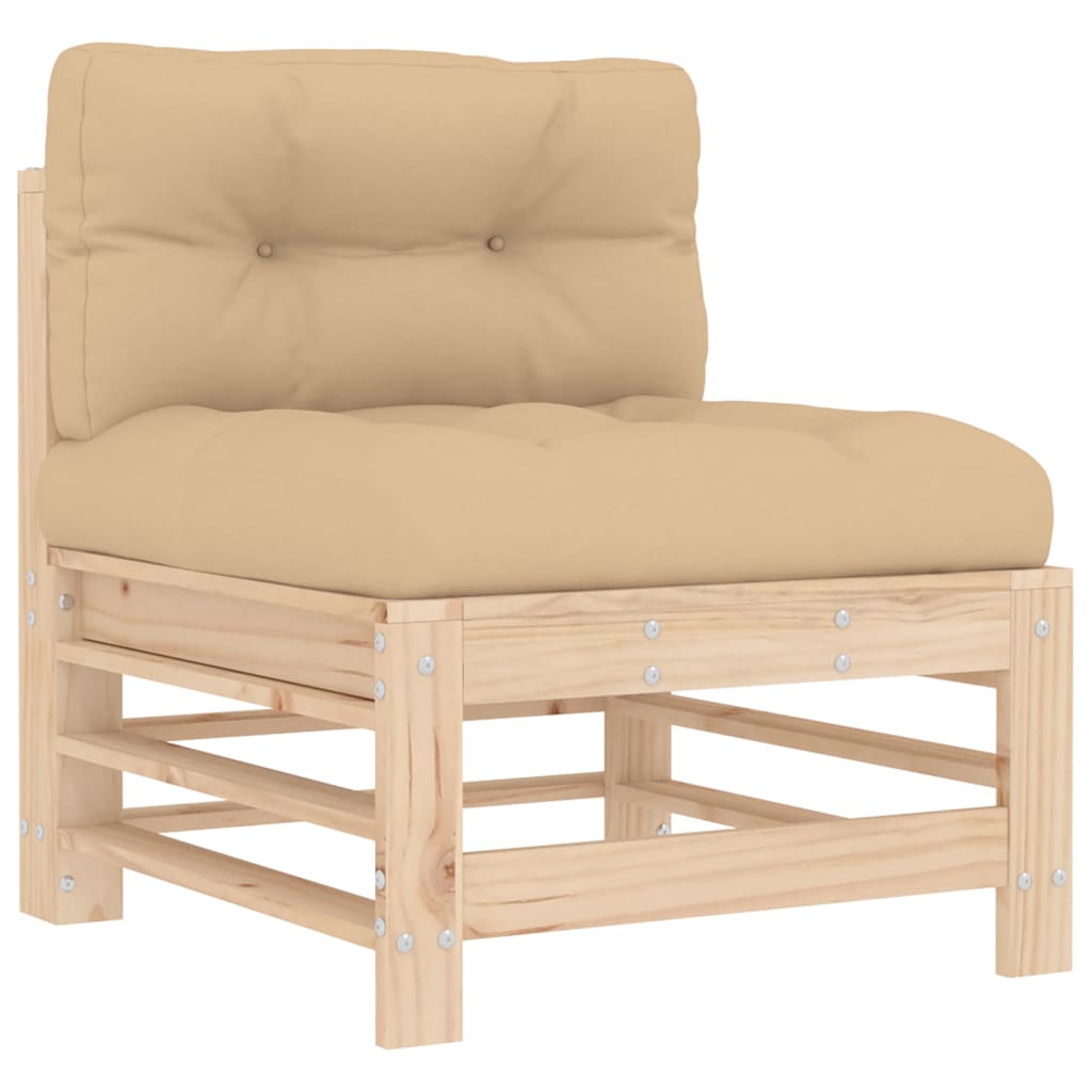 vidaXL 8-tlg. Garten-Lounge-Set mit Kissen Massivholz