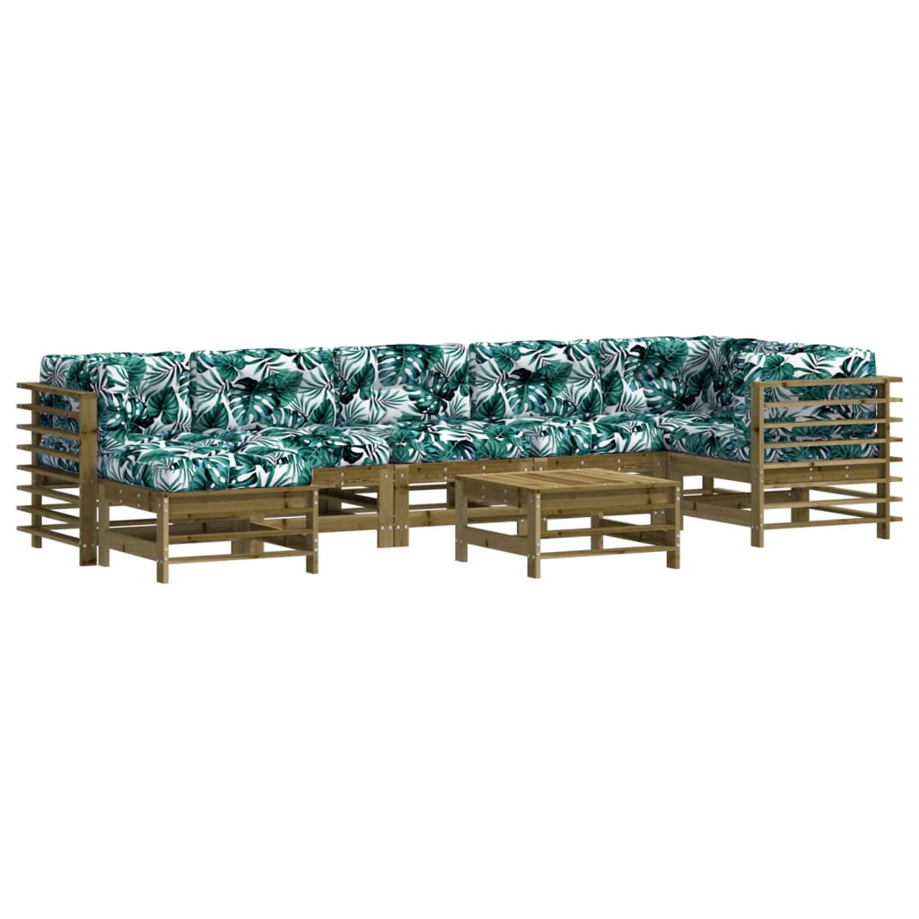 vidaXL 8-tlg. Garten-Lounge-Set mit Kissen Imprägniertes Kiefernholz