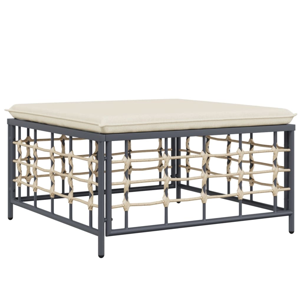 vidaXL 4-tlg. Garten-Lounge-Set mit Kissen Anthrazit Poly Rattan