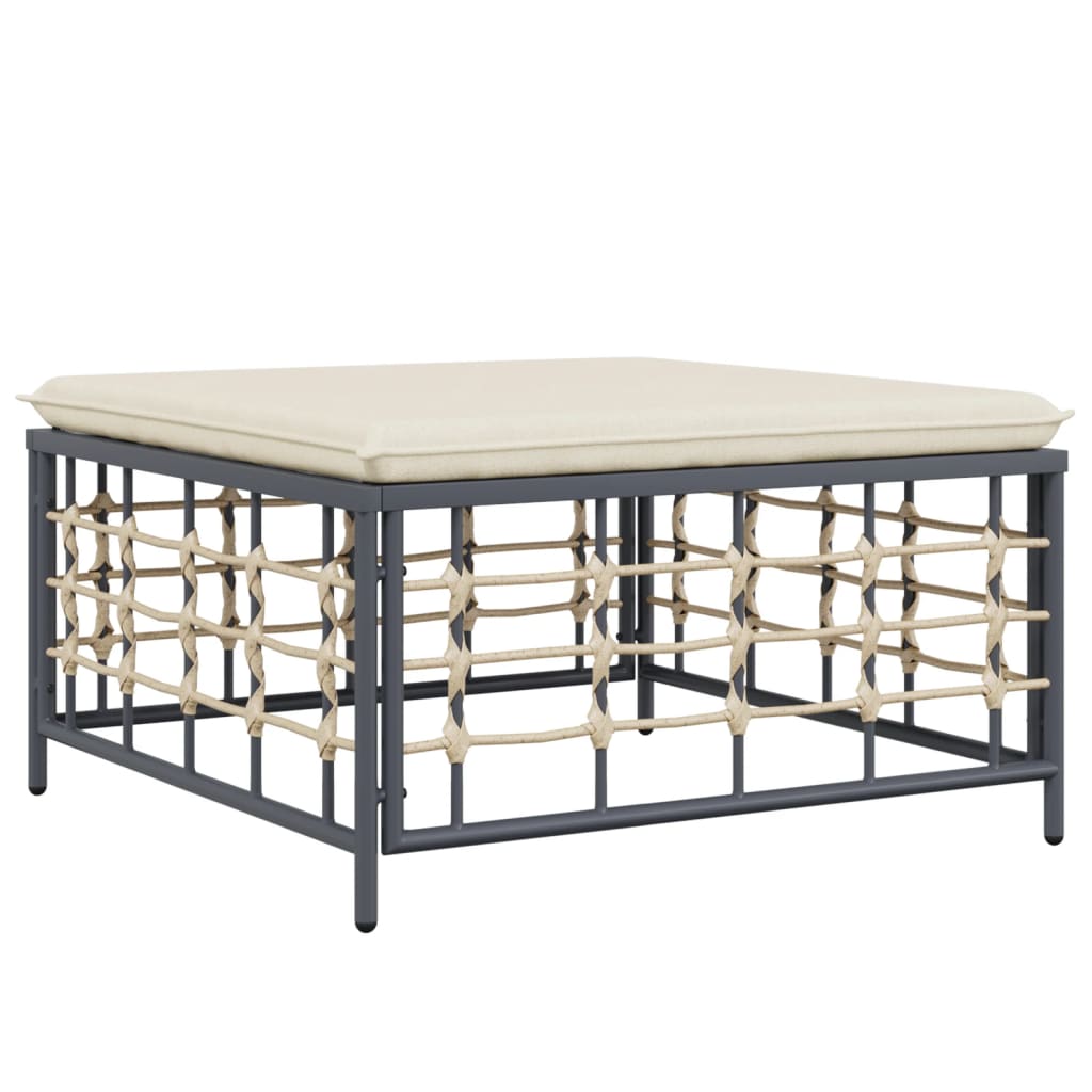 vidaXL 9-tlg. Garten-Lounge-Set mit Kissen Anthrazit Poly Rattan