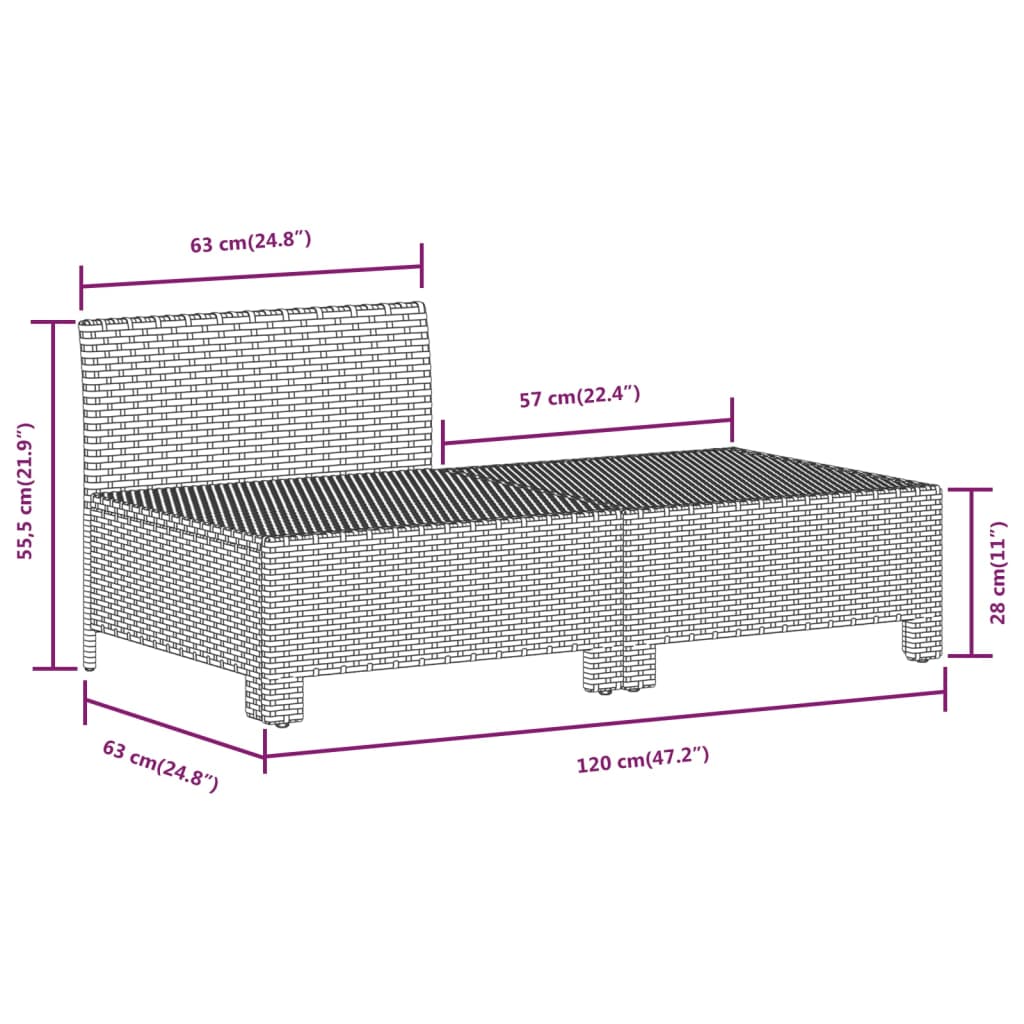 vidaXL 8-tlg. Garten-Lounge-Set mit Kissen Grau Poly Rattan