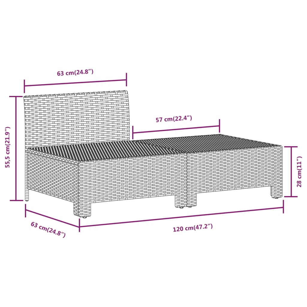 vidaXL 8-tlg. Garten-Lounge-Set mit Kissen Grau Poly Rattan