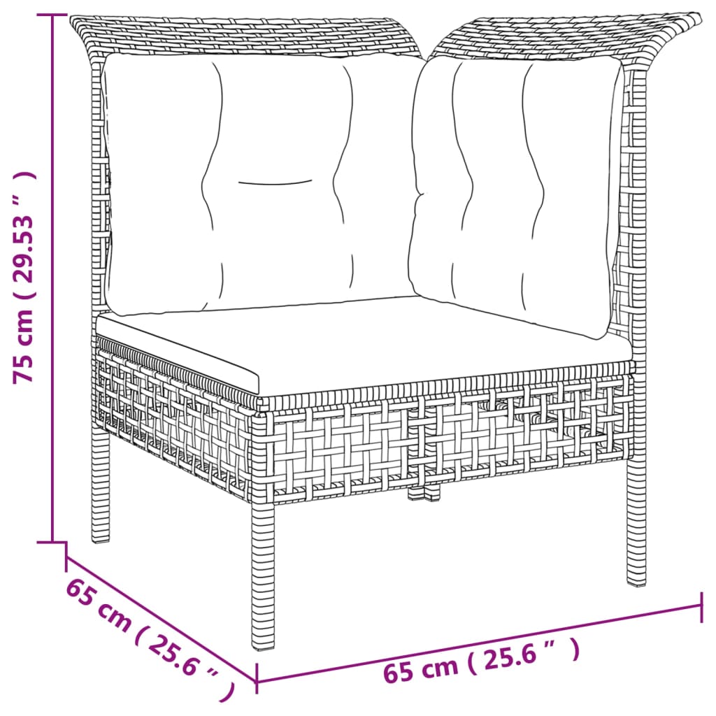 vidaXL 8-tlg. Garten-Lounge-Set mit Kissen Grau Poly Rattan