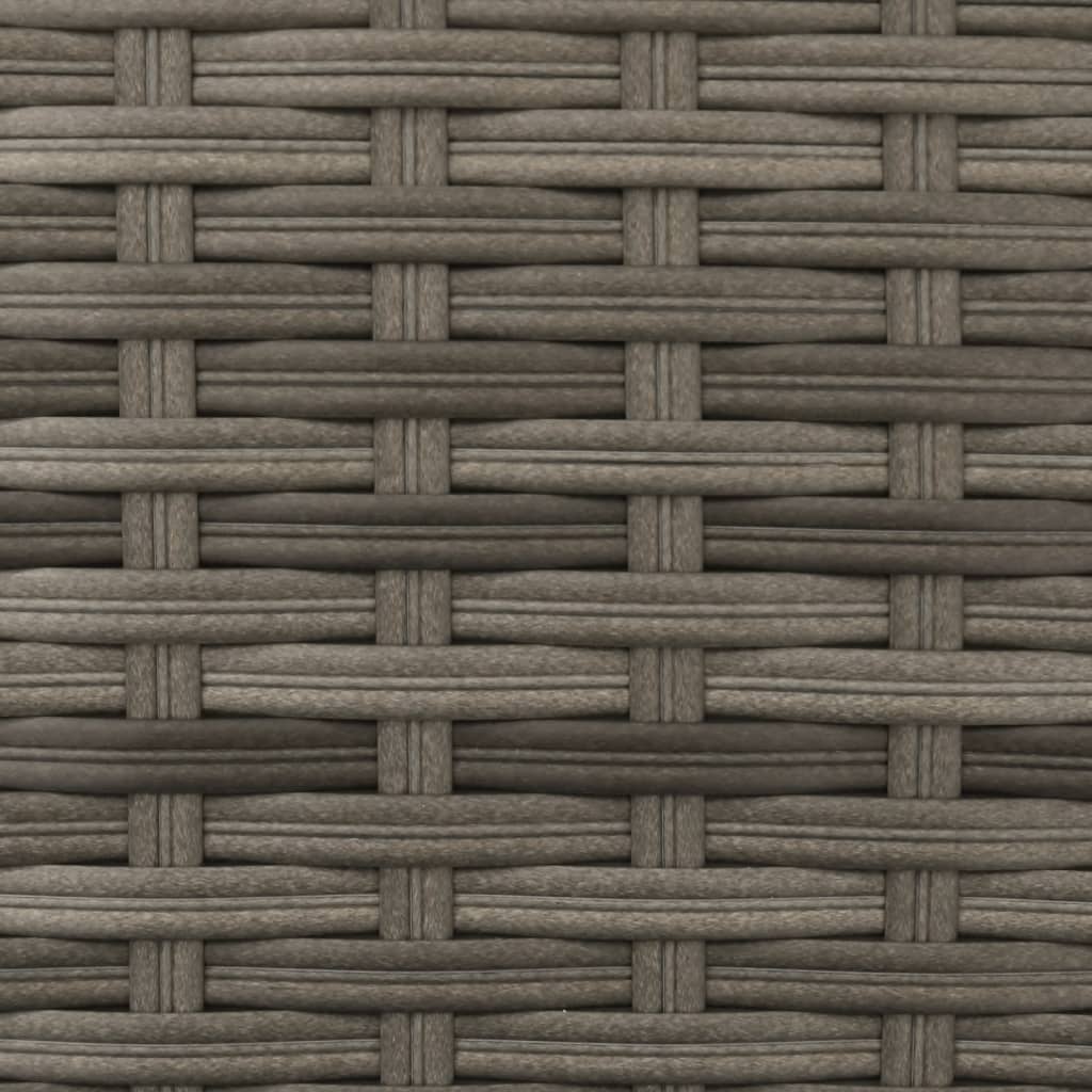 vidaXL Gartensofa 2-Sitzer Sonnenschirm und Hocker Grau Poly Rattan
