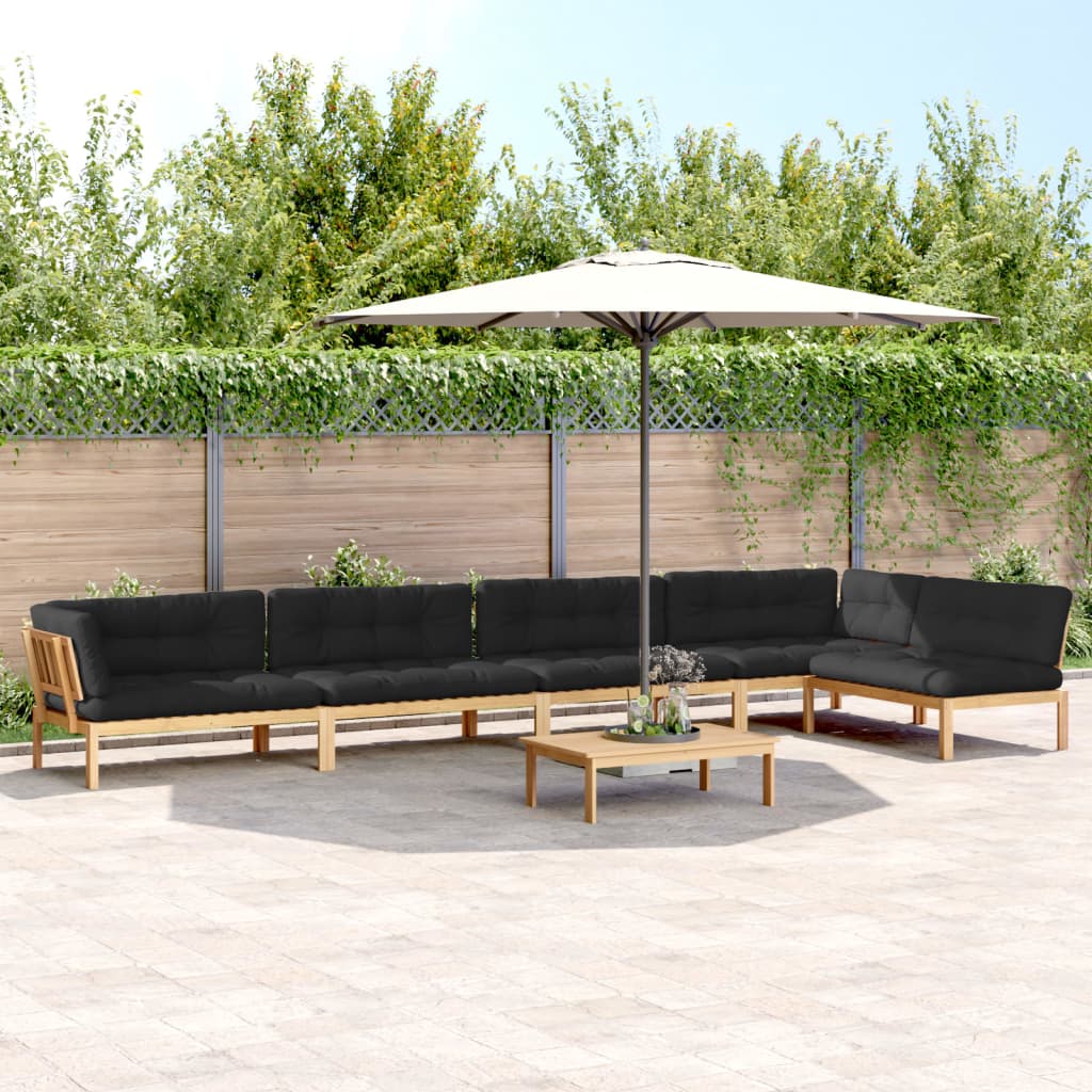 vidaXL 6-tlg. Garten-Sofagarnitur aus Paletten mit Kissen Akazienholz