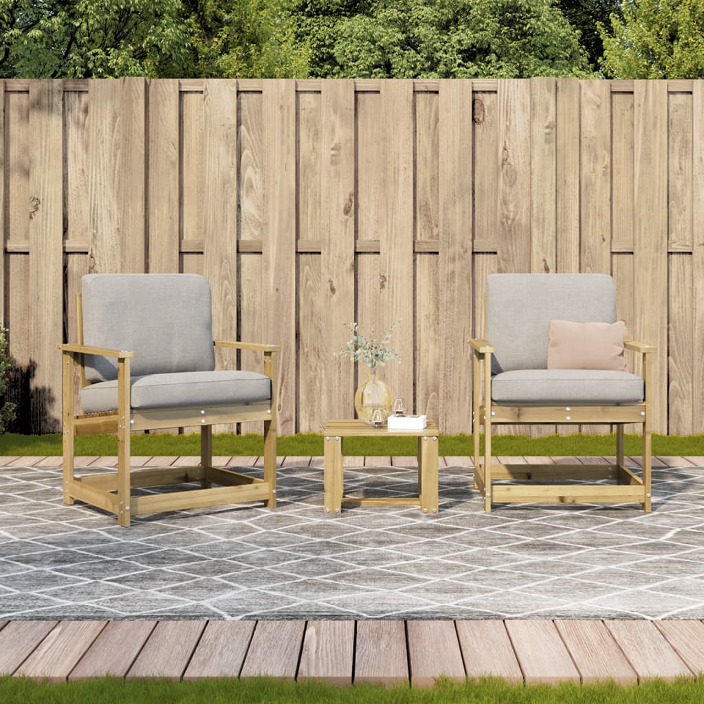 vidaXL 3-tlg. Garten-Lounge-Set Kiefernholz Imprägniert
