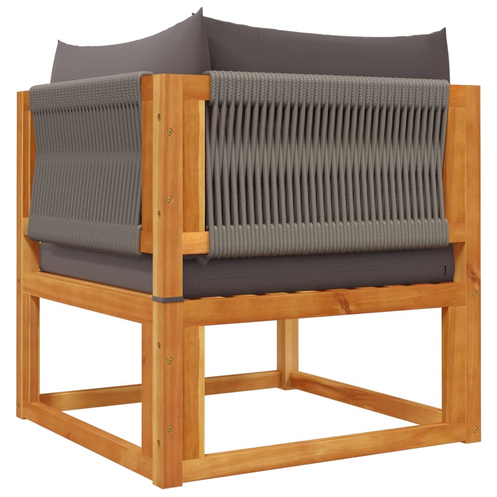 vidaXL 4-tlg. Gartensofa-Set mit Kissen Holz Akazie & Seil