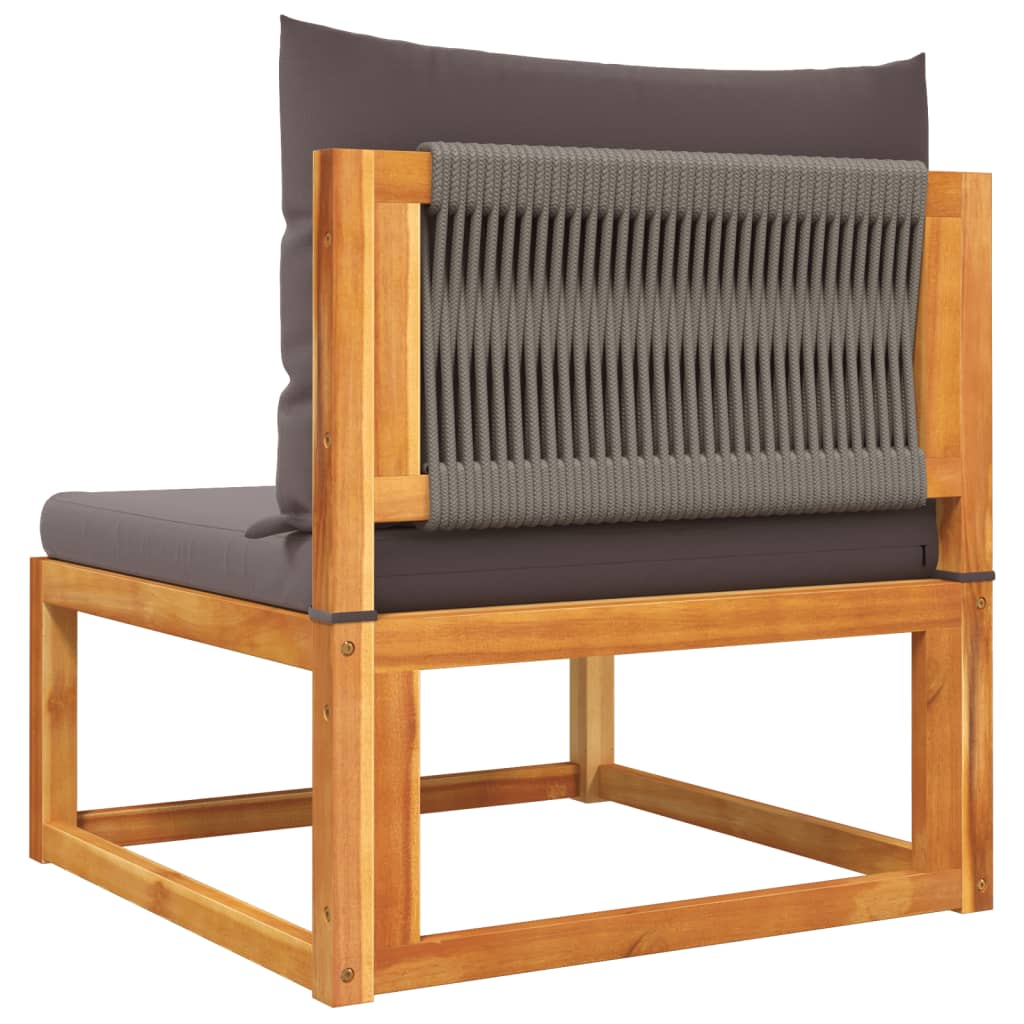 vidaXL 4-tlg. Gartensofa-Set mit Kissen Holz Akazie & Seil