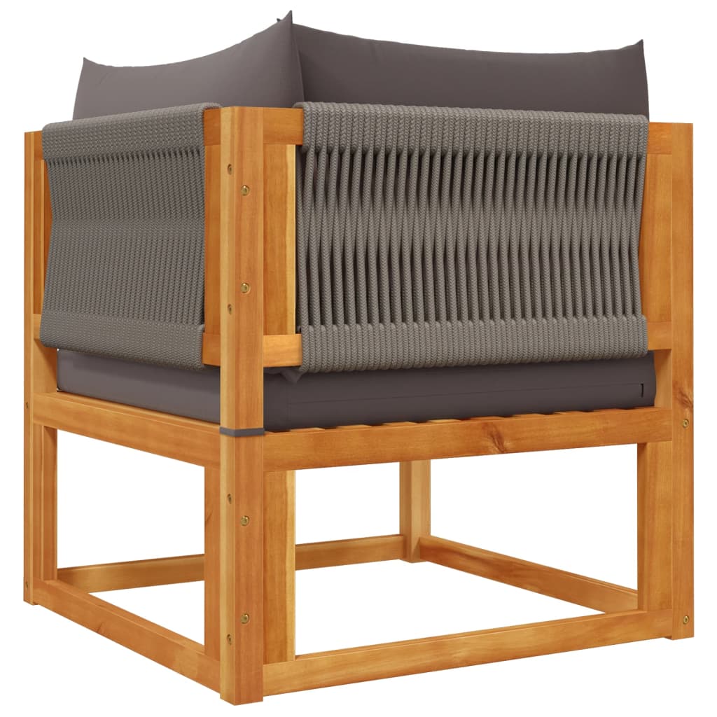 vidaXL Gartensofas-Ecke mit Kissen 2 Stk. Holz Akazie & Seil