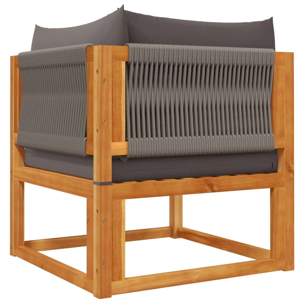 vidaXL 6-tlg. Gartensofa-Set mit Kissen Holz Akazie & Seil