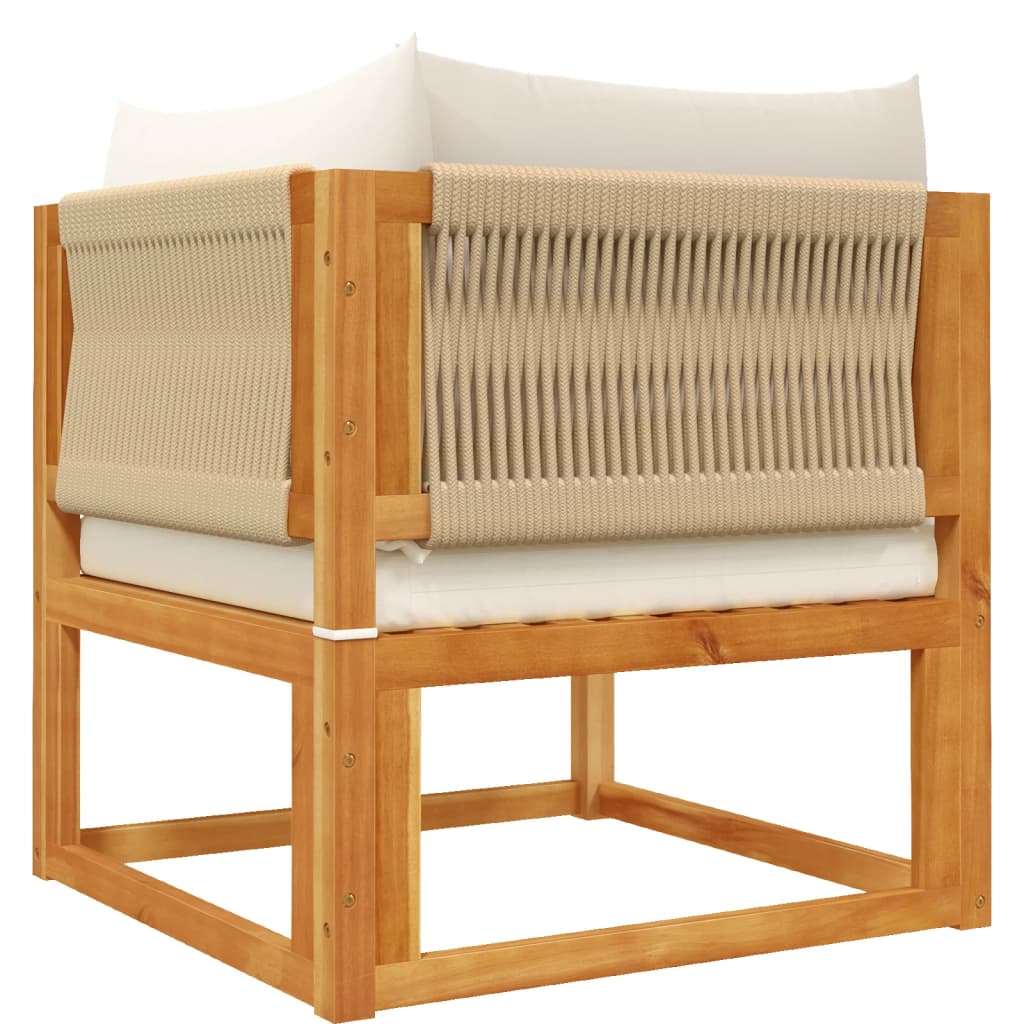 vidaXL 11-tlg. Gartensofa-Set mit Kissen Holz Akazie & Seil