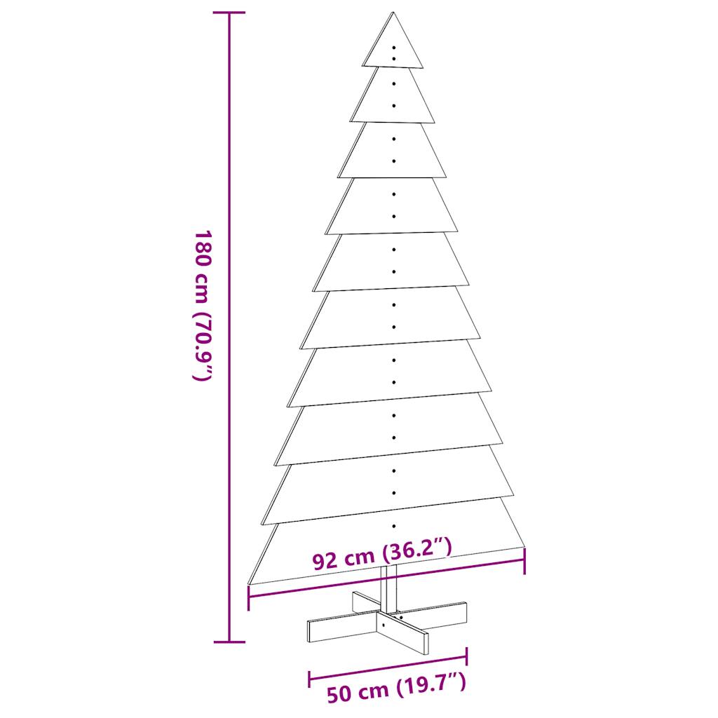 vidaXL Weihnachtsbaum zum Schmücken Wachsbraun 180cm Massivholz Kiefer