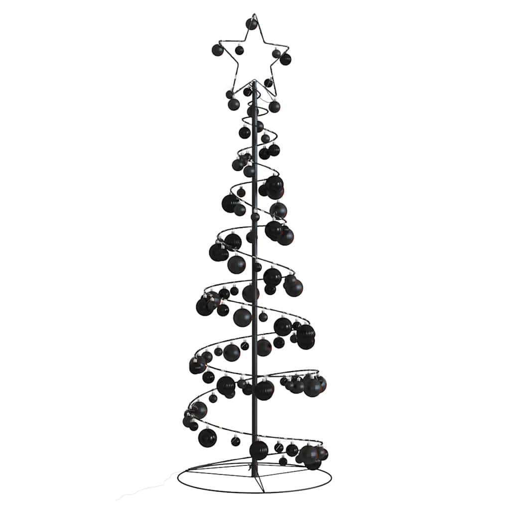 vidaXL LED Weihnachtsbaum mit Kugeln 100 LEDs Warmweiß 150 cm