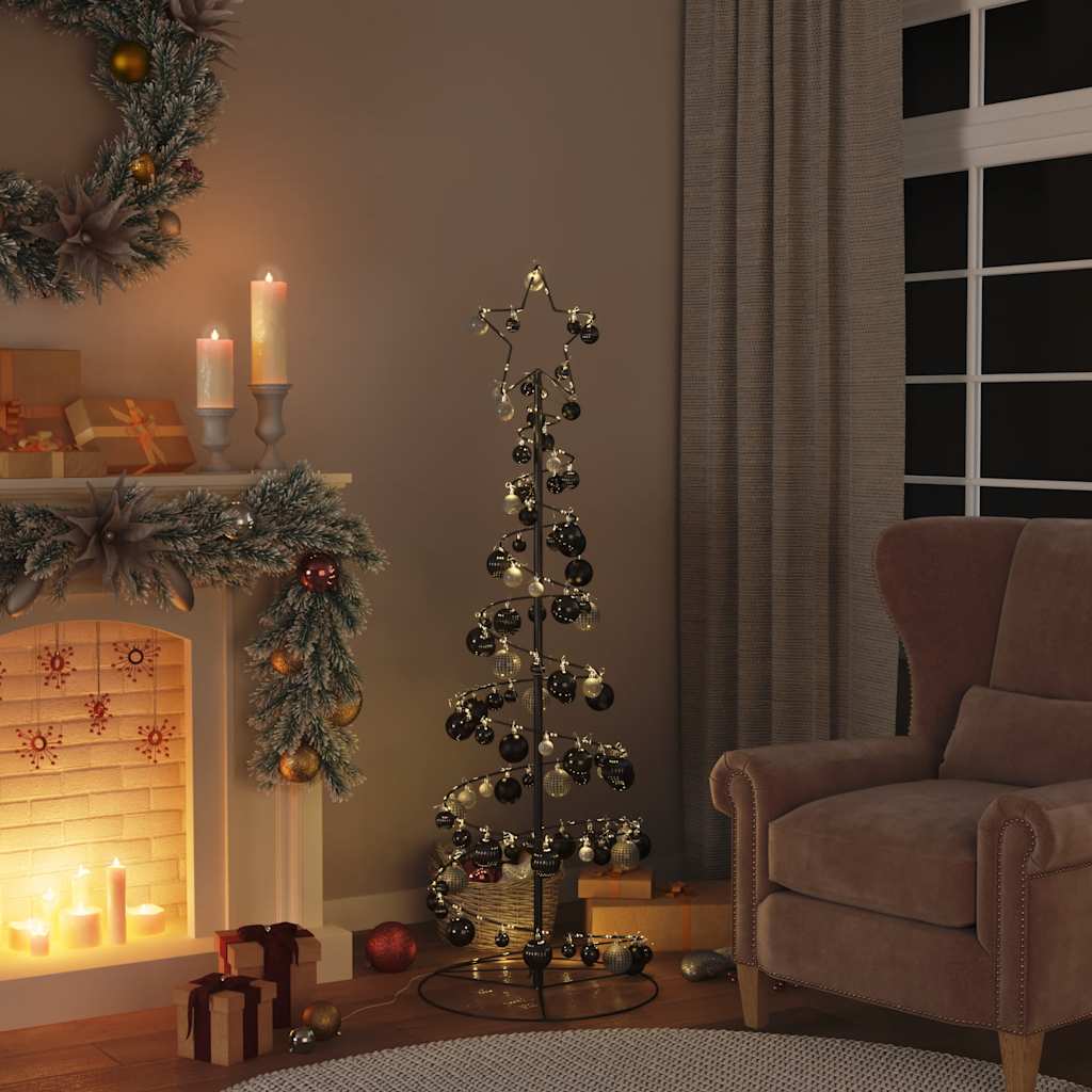 vidaXL LED Weihnachtsbaum mit Kugeln 100 LEDs Warmweiß 150 cm
