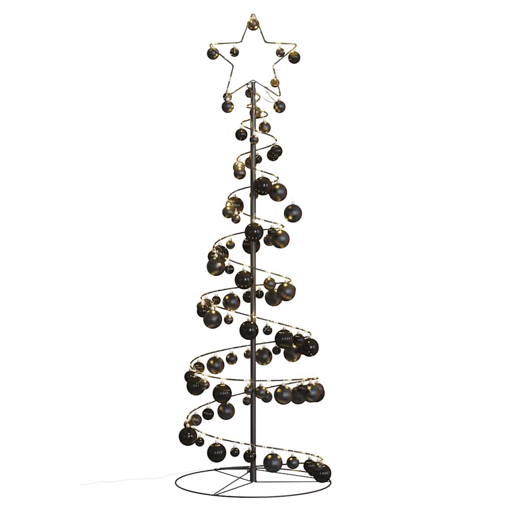 vidaXL LED Weihnachtsbaum mit Kugeln 100 LEDs Warmweiß 150 cm