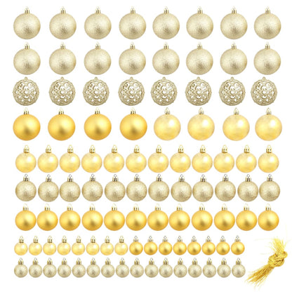 vidaXL 100-tlg. Weihnachtskugel-Set 3/4/6 cm Golden