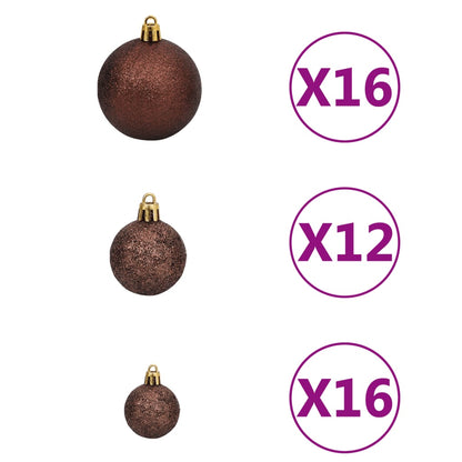 vidaXL 100-tlg. Weihnachtskugel-Set 3/4/6 cm Braun/Bronze/Golden