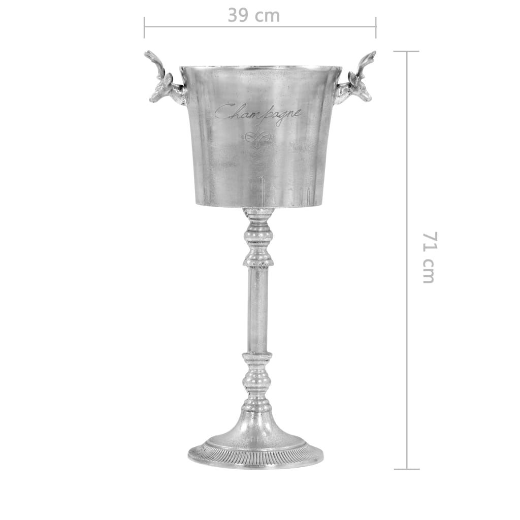 vidaXL Sektkühler Vollaluminium 39 x 29 x 71 cm Silbern