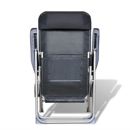 Klappbare einstellbare Campingstühle mit Fußstütze Aluminium 2er-Set