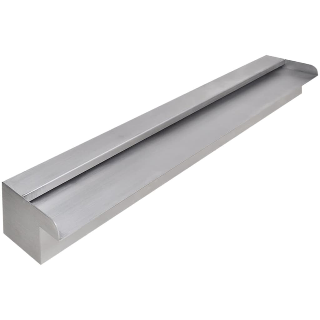 vidaXL Pool-Wasserfall Fontäne Rechteckig Edelstahl 90 cm