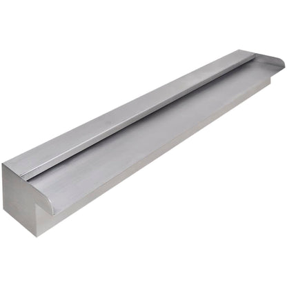 vidaXL Pool-Wasserfall Fontäne Rechteckig Edelstahl 90 cm