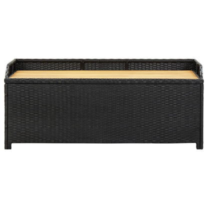 vidaXL Sitzbank mit Stauraum 120 cm Poly Rattan Schwarz