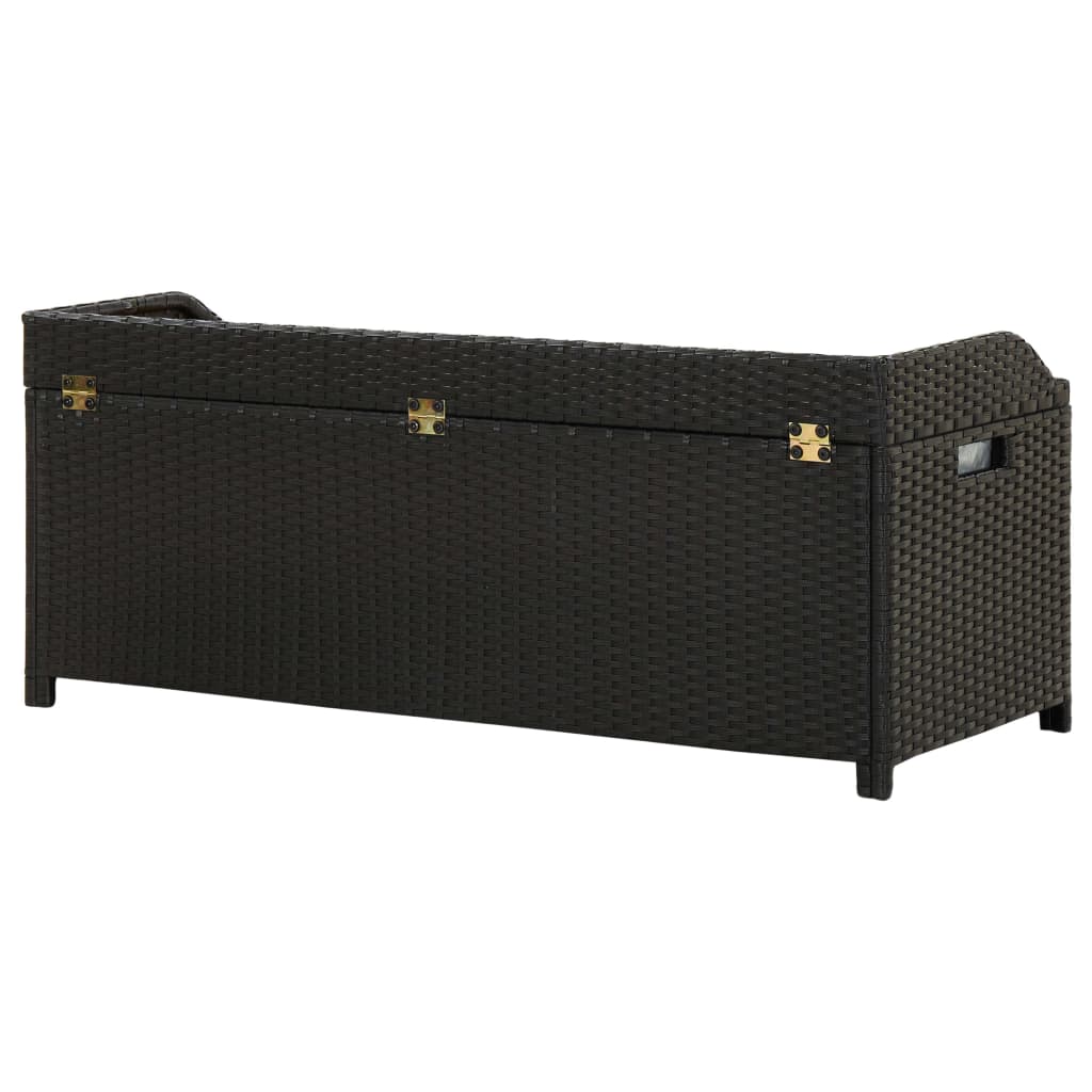vidaXL Sitzbank mit Stauraum 120 cm Poly Rattan Schwarz