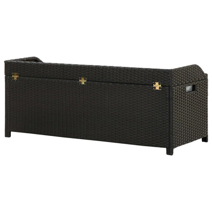 vidaXL Sitzbank mit Stauraum 120 cm Poly Rattan Schwarz