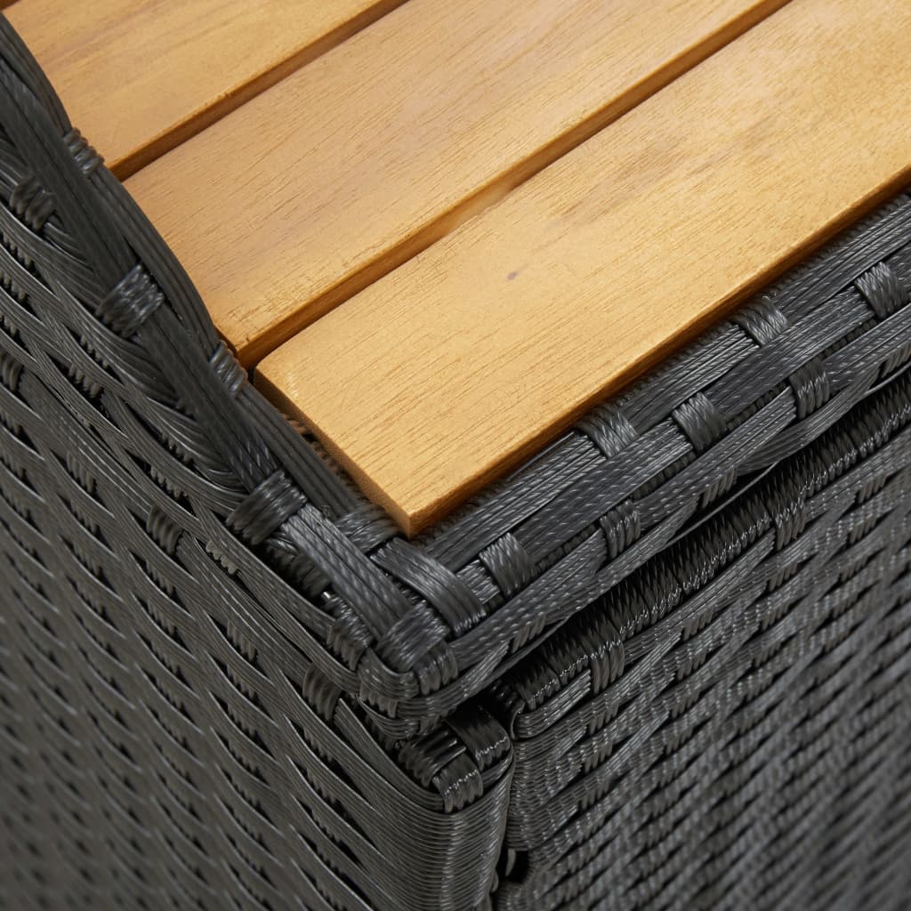 vidaXL Sitzbank mit Stauraum 120 cm Poly Rattan Schwarz