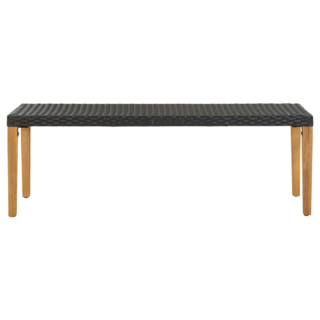 vidaXL Gartenbank 80 cm Poly Rattan Schwarz