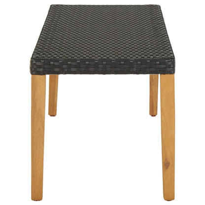 vidaXL Gartenbank 80 cm Poly Rattan Schwarz