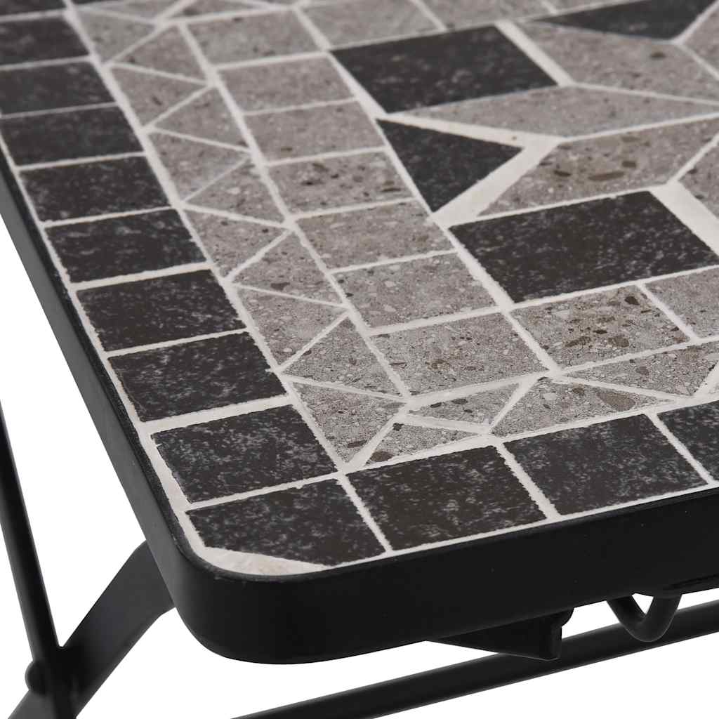 vidaXL Mosaik-Bistrostühle 2 Stk. Grau