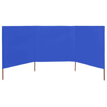 vidaXL 3-teiliges Windschutzgewebe 400 x 120 cm Azurblau
