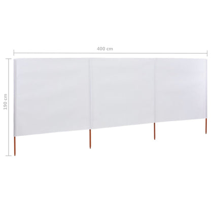 vidaXL 3-teiliges Windschutzgewebe 400 x 160 cm Sandweiß