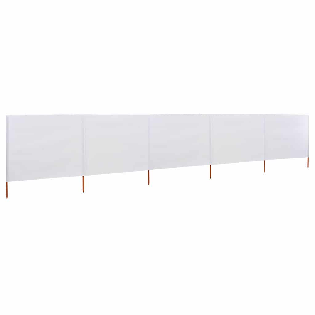 vidaXL 5-teiliges Windschutzgewebe 600 x 160 cm Sandweiß