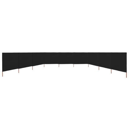 vidaXL 9-teiliges Windschutzgewebe 1200 x 160 cm Schwarz