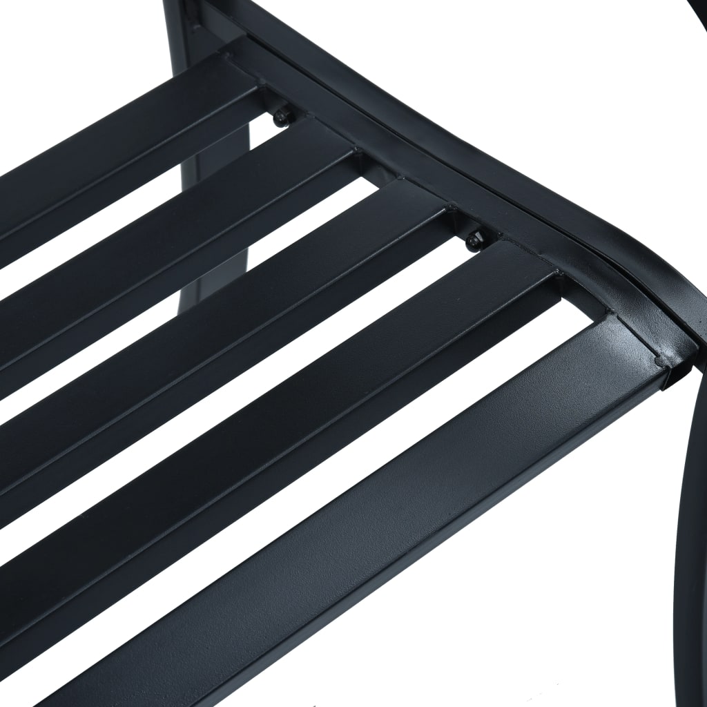 vidaXL Gartenbank 125 cm Schwarz Stahl