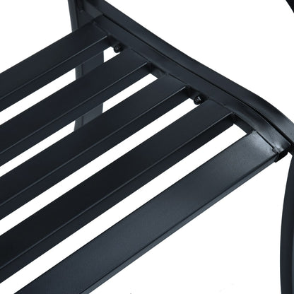 vidaXL Gartenbank 125 cm Schwarz Stahl