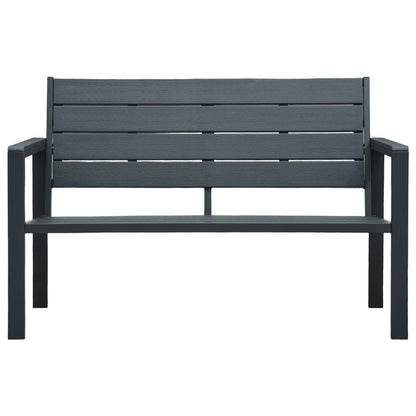vidaXL Gartenbank 120 cm HDPE Grau Holz-Optik