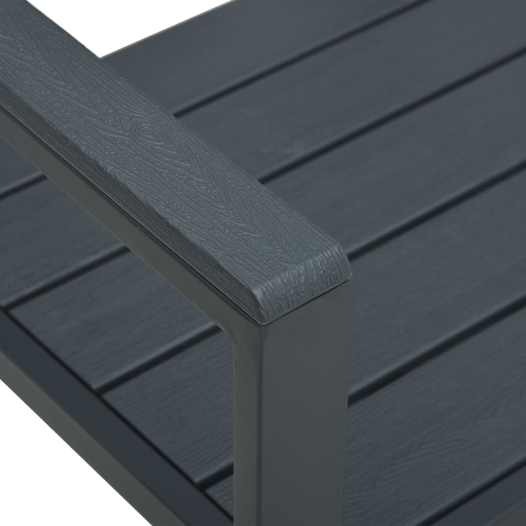 vidaXL Gartenbank 120 cm HDPE Grau Holz-Optik