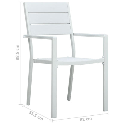 vidaXL Gartenstühle 4 Stk. Weiß HDPE Holz-Optik
