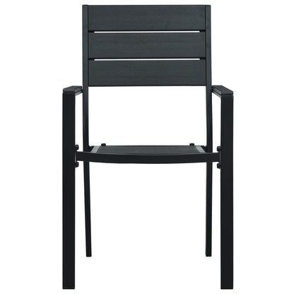 vidaXL Gartenstühle 4 Stk. Schwarz HDPE Holz-Optik