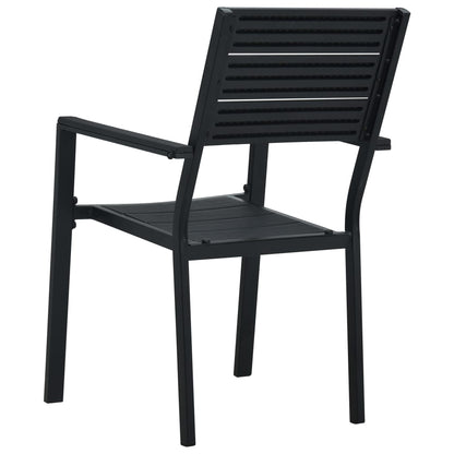 vidaXL Gartenstühle 4 Stk. Schwarz HDPE Holz-Optik
