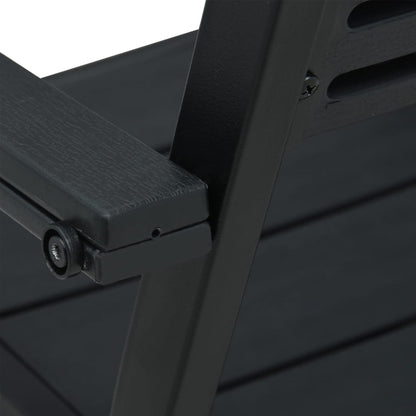 vidaXL Gartenstühle 4 Stk. Schwarz HDPE Holz-Optik