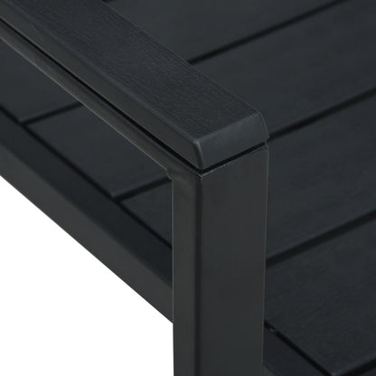 vidaXL Gartenstühle 4 Stk. Schwarz HDPE Holz-Optik